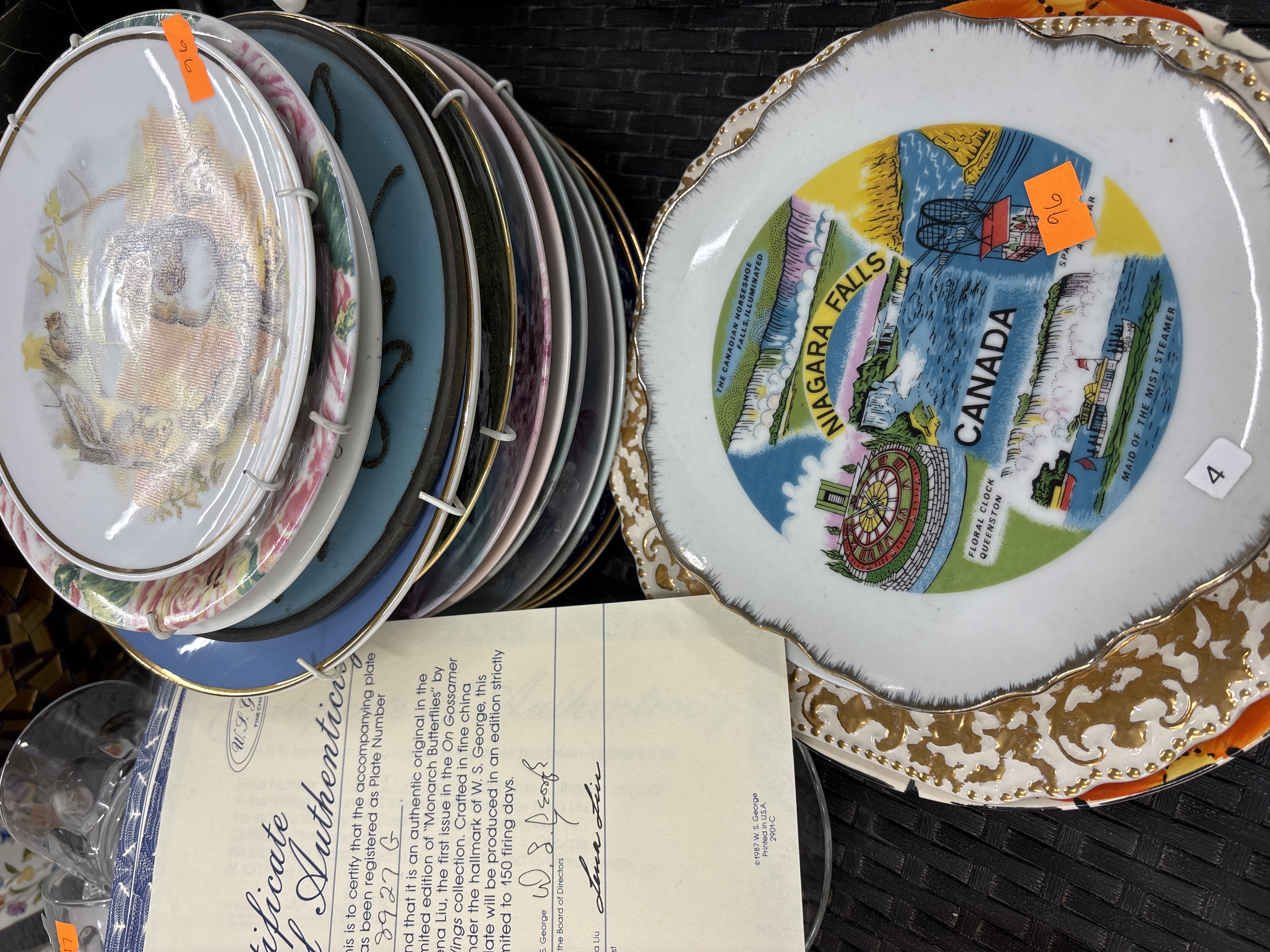A Collection of Decorative Ceramic Plates Including a W. S. George Limited Edition Plate and a Niagara Falls Souvenir Plate