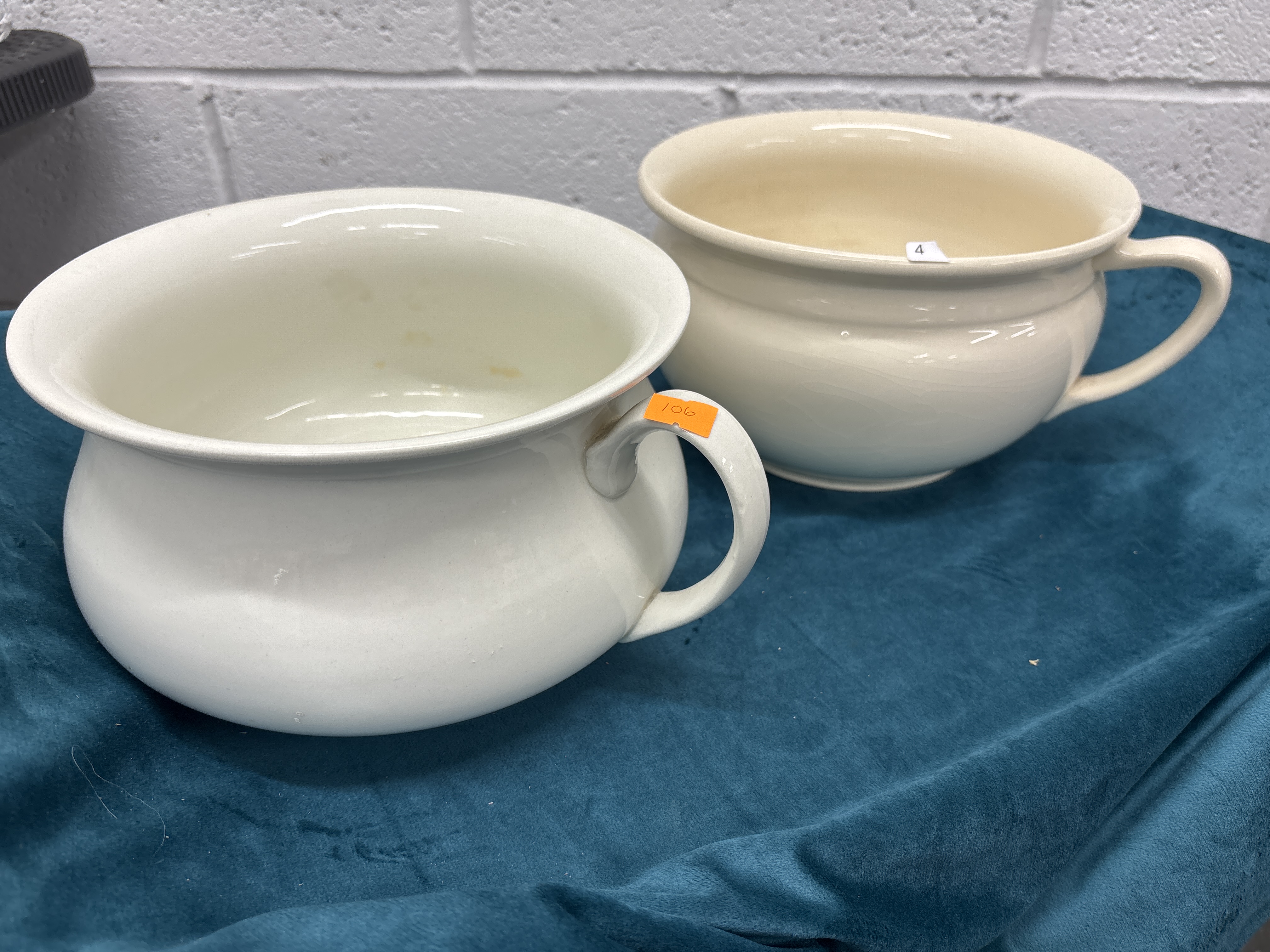 A Pair of Glazed Ceramic Chamber Pots