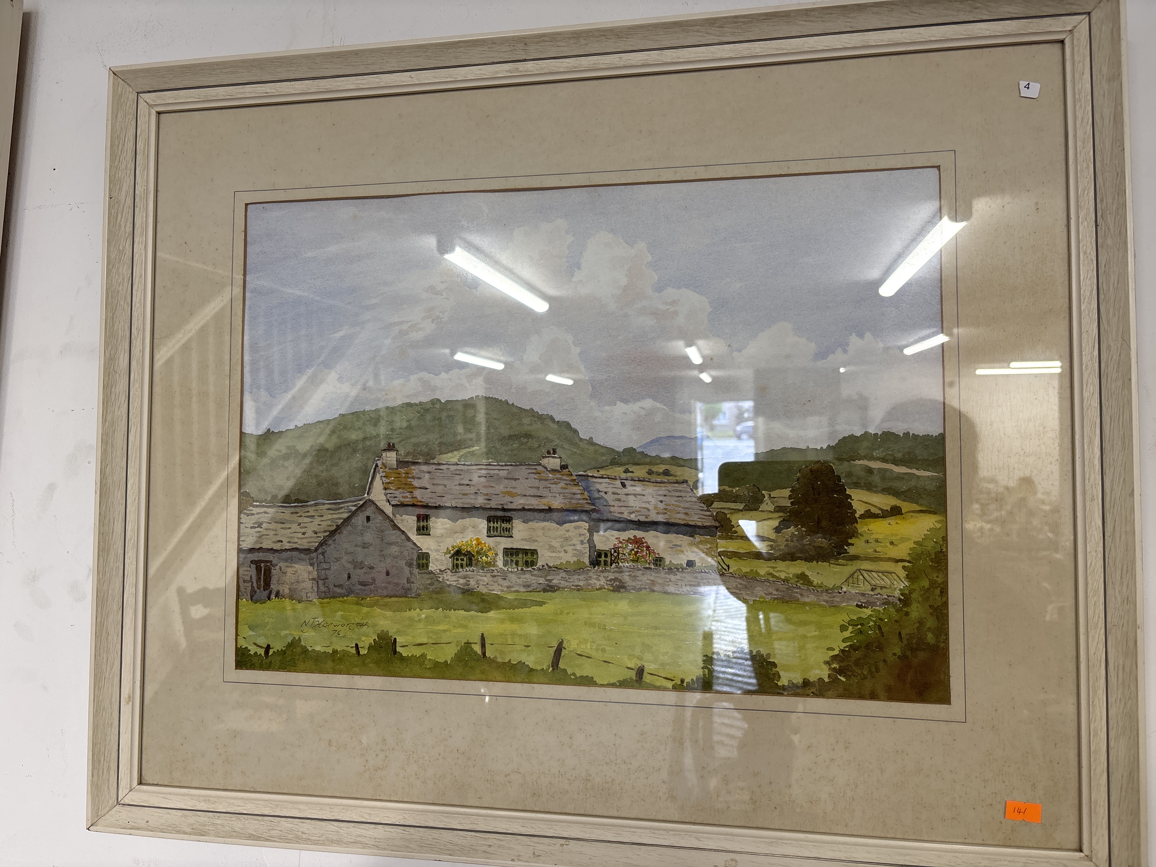 N. J. Duckworth, A Lakeland Farmstead, Watercolor on Paper, 1976