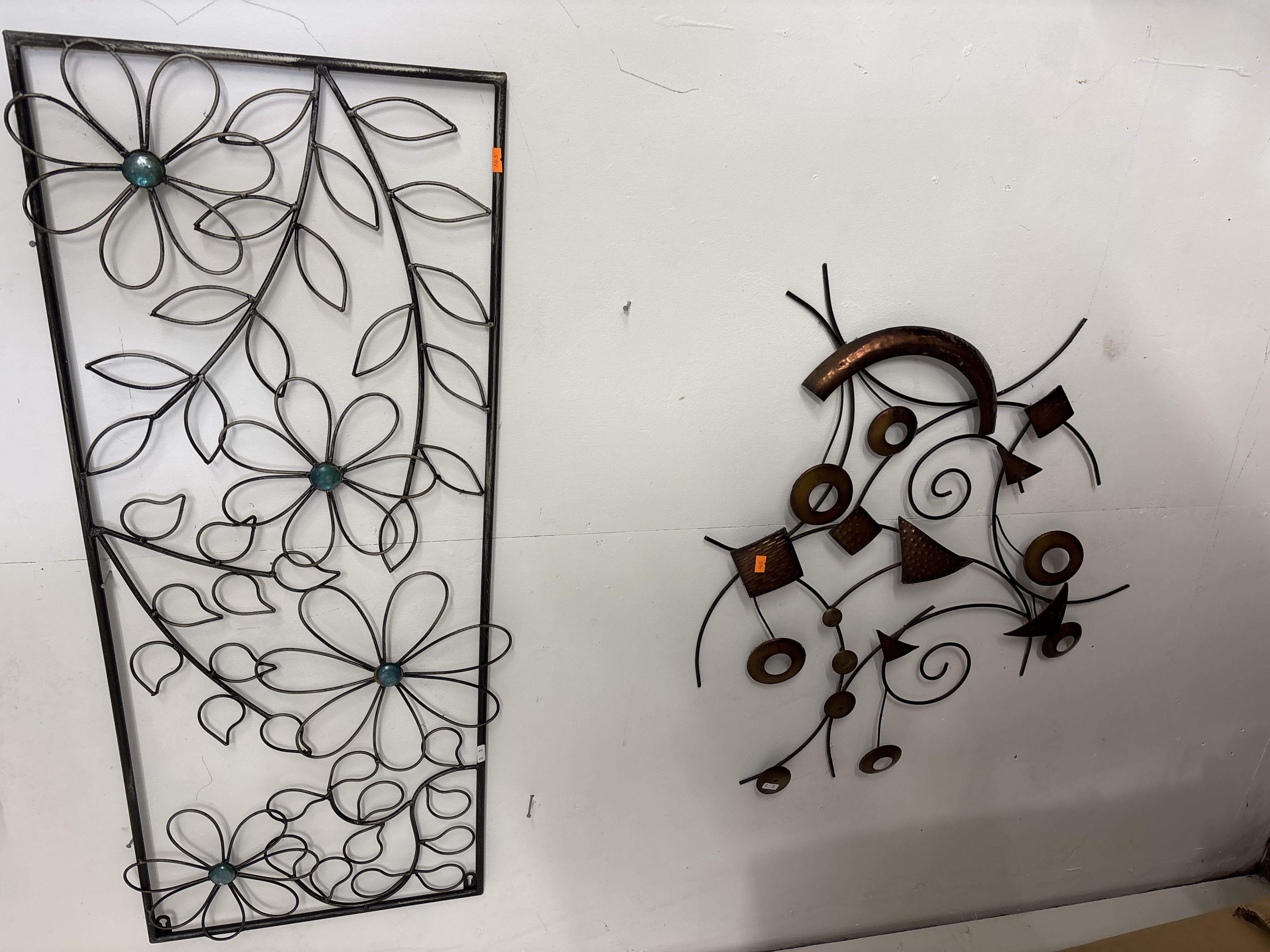 Two Contemporary Decorative Metal Wall Sculptures