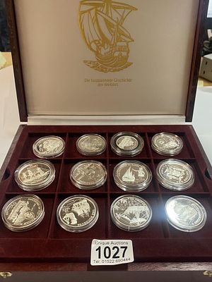 Die faszinierende Geschichte der Seefahrt - a cased set of 36 silver proof coins (749.77g