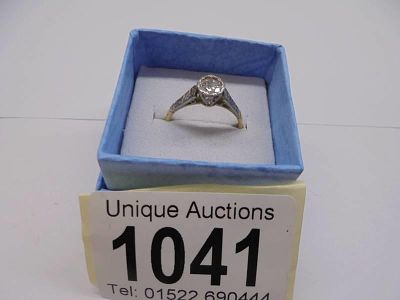 A half carat diamond solitaire gold ring, size K, 2.36 grams.