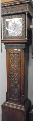 A 19th century carved oak Grandfather clock marked Gilkes, Adderbury.