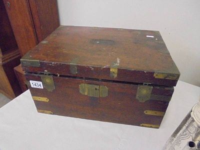 A vintage brass bound campaign box.
