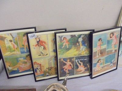A set of four framed and glazed Alice in Wonderland studies.