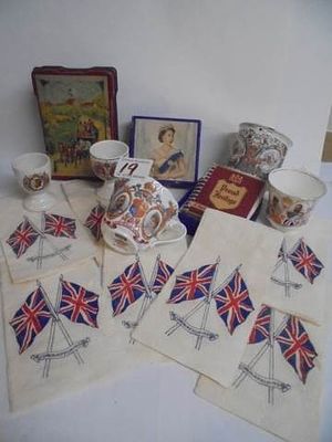 A good lot of early 20th century commemorative items including cups, napkins etc.,