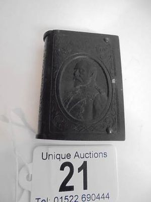 A good early 20th century carved wood match holder.