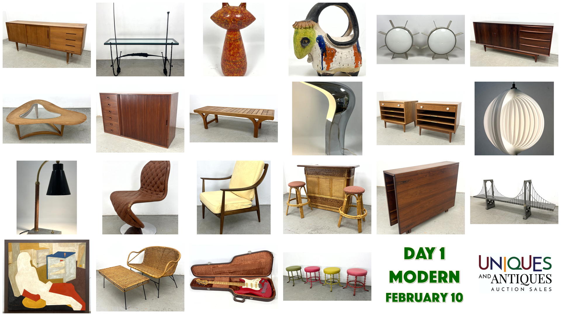 Uniques And Antiques Auction Sales | Modern Design and Decorative Auction