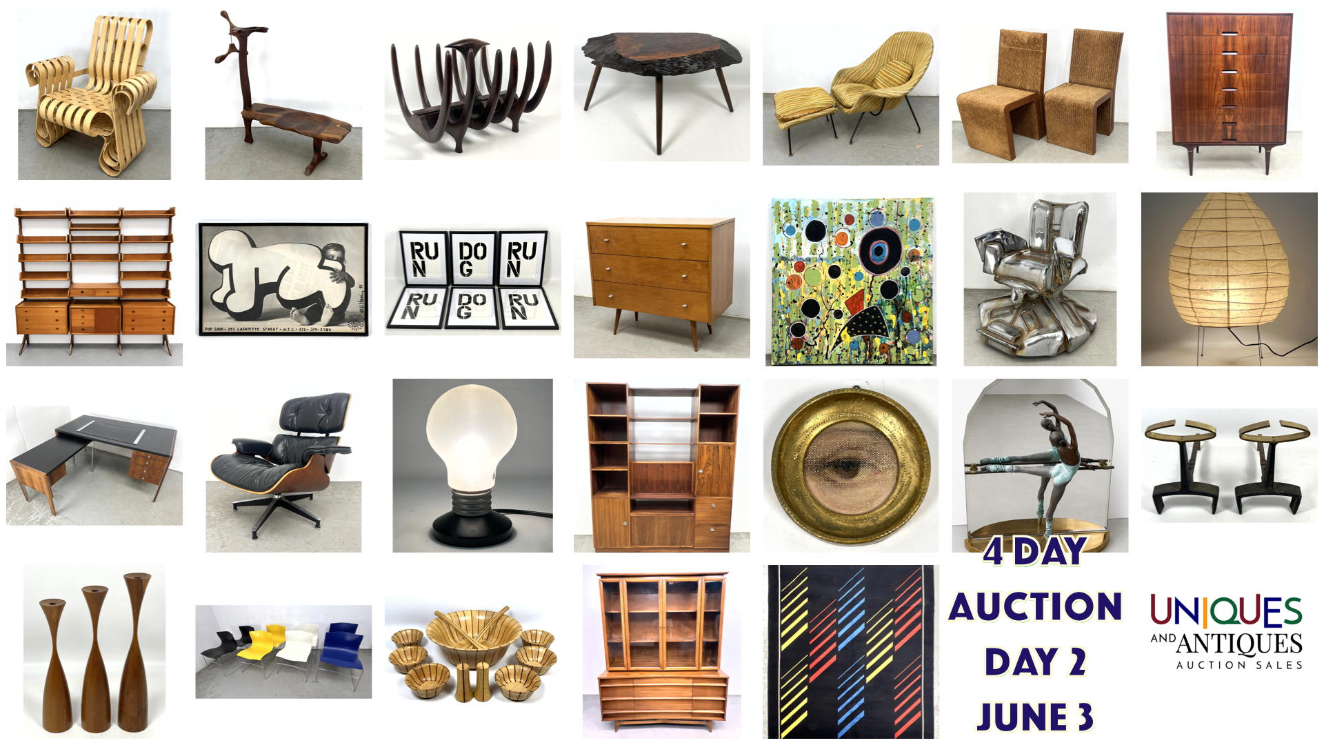 Uniques And Antiques Auction Sales | 4 Day Modern and Decorative Auction