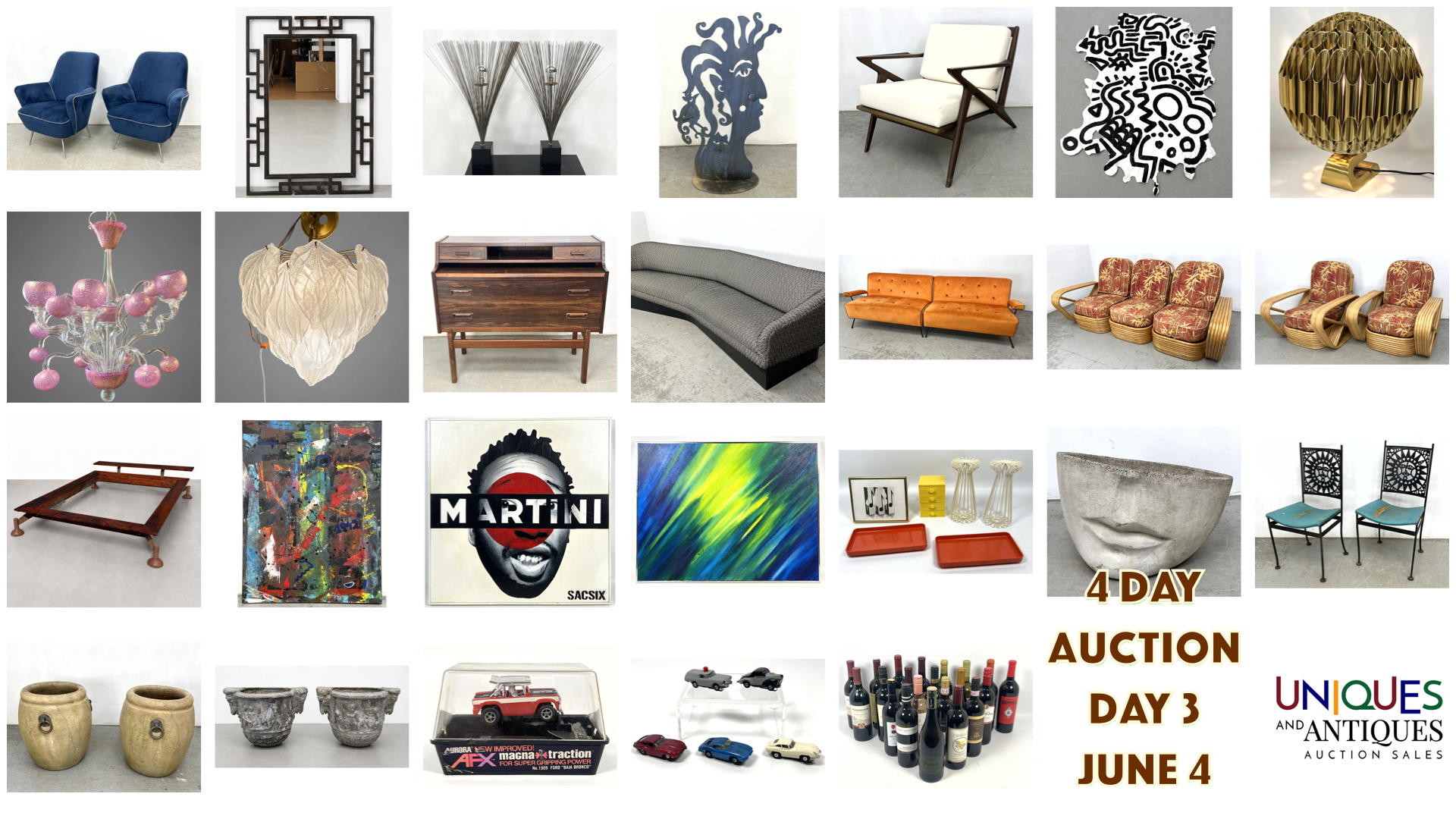 Uniques And Antiques Auction Sales | 4 Day Modern and Decorative Auction