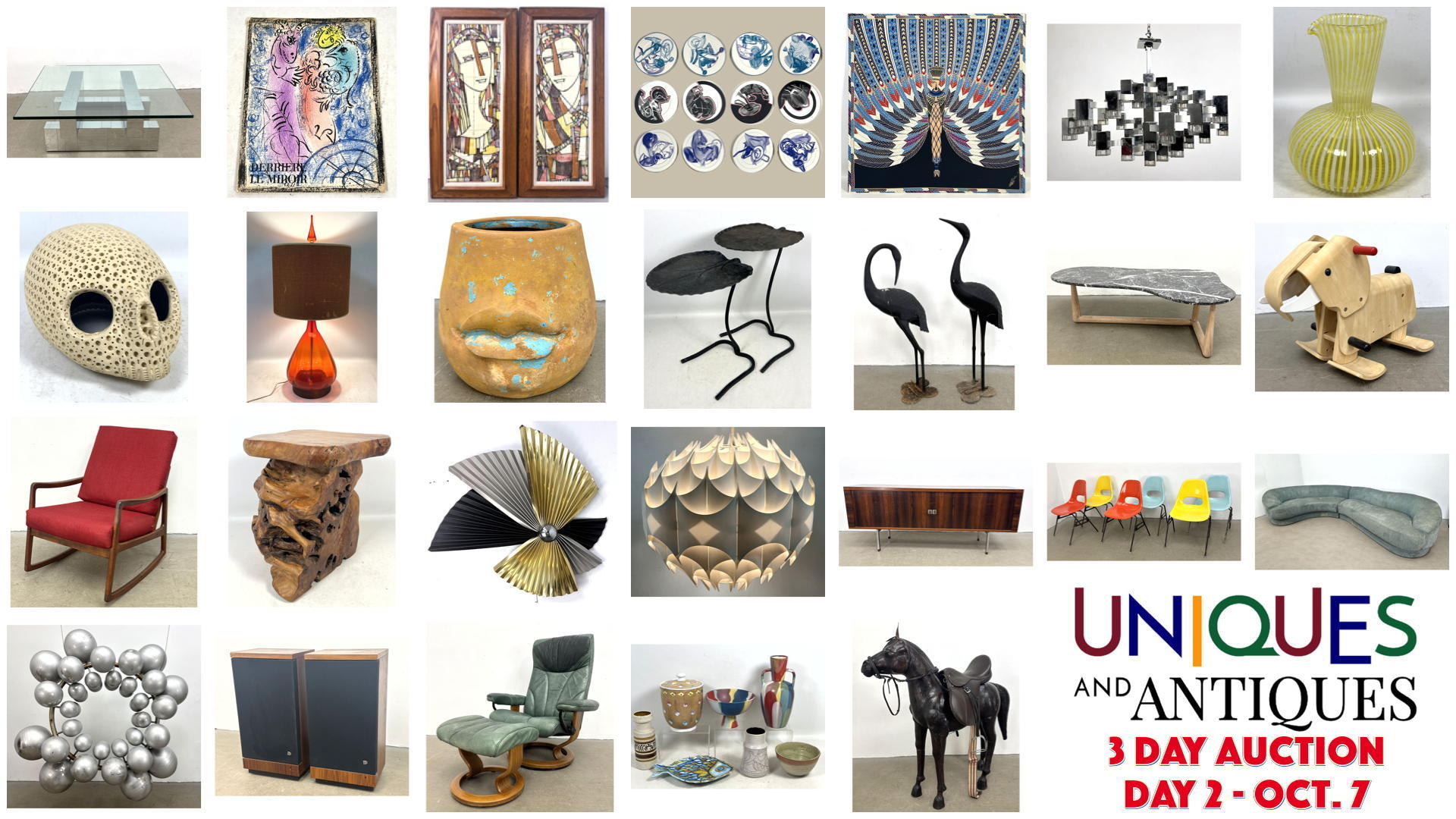Uniques And Antiques Auction Sales | 3 Day Modern Design and Decorative