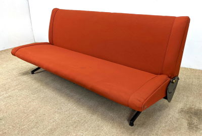 D70 Convertible Sofa by OSVALDO BORSANI for TECNO. Modernist Sofa Couch Bed. Back tilts into 