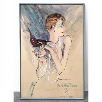RICHARD ELY New Orleans Mardi Gras Magic Poster. 1991. BERGEN GALLERIES. Signature. 645/1000. 