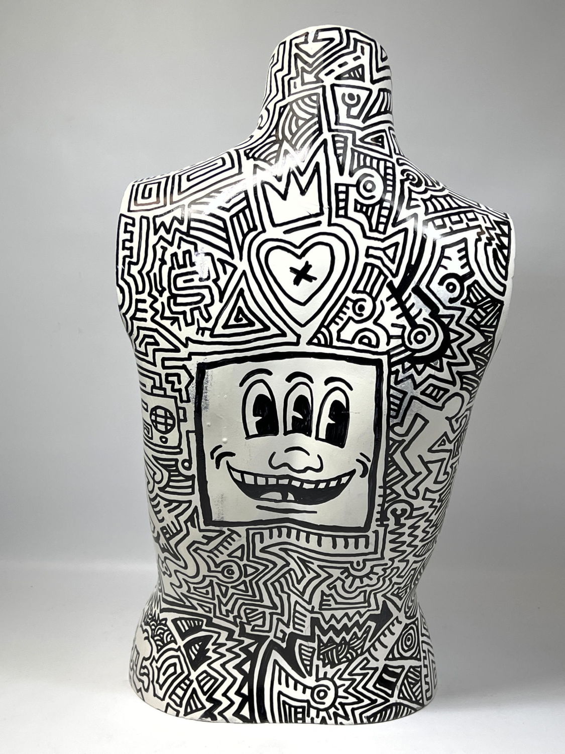 Lot 104 - Keith Haring inspired graffiti mannequin bust