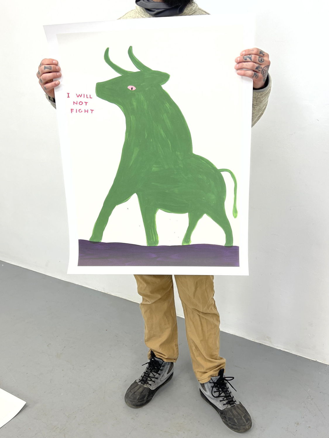 新品】David Shrigley ポスター i will not fight デイヴィッド