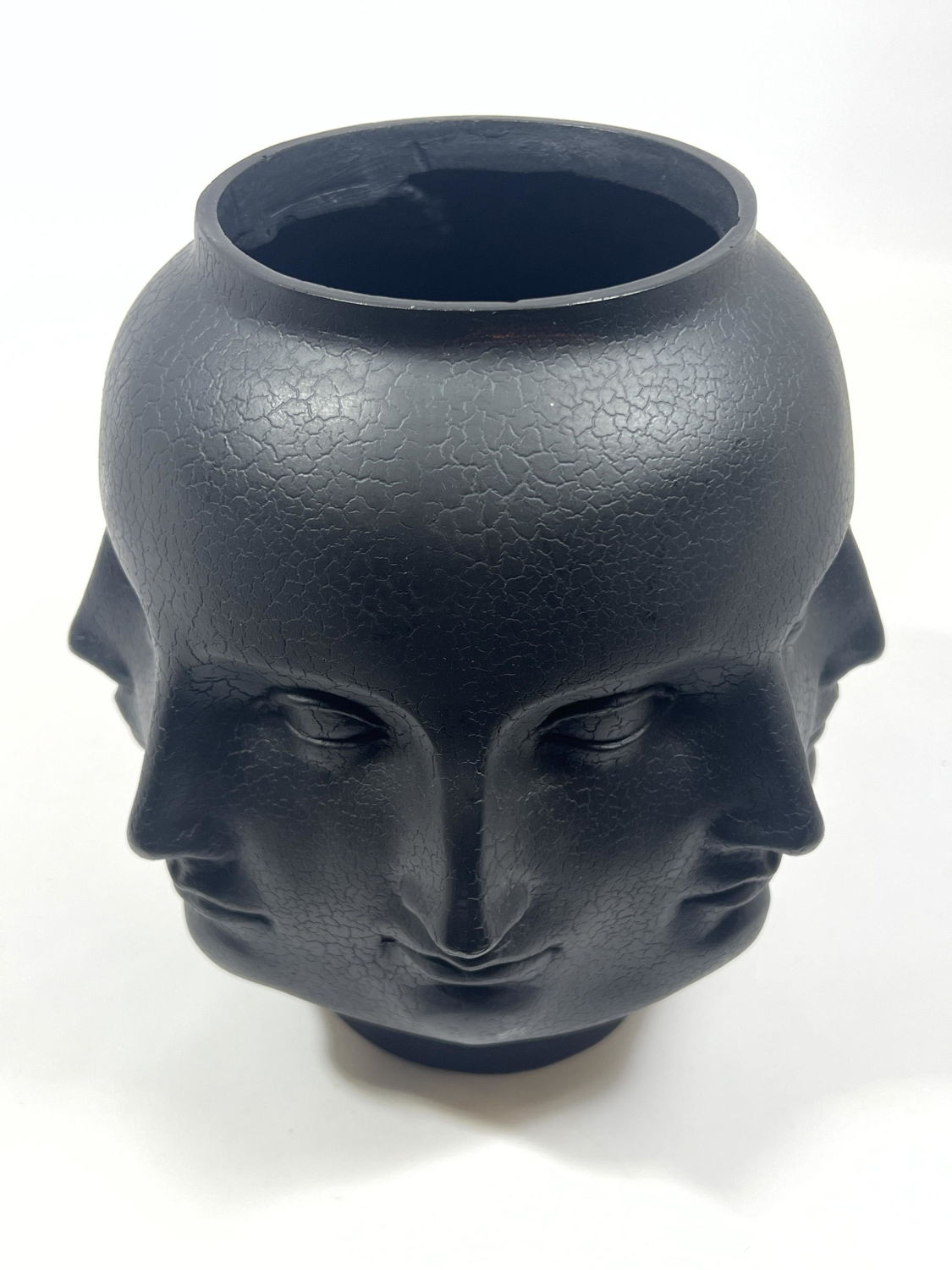 Lot 771 - TMS 2005 Perpetual Face Vase. Black crackle finish