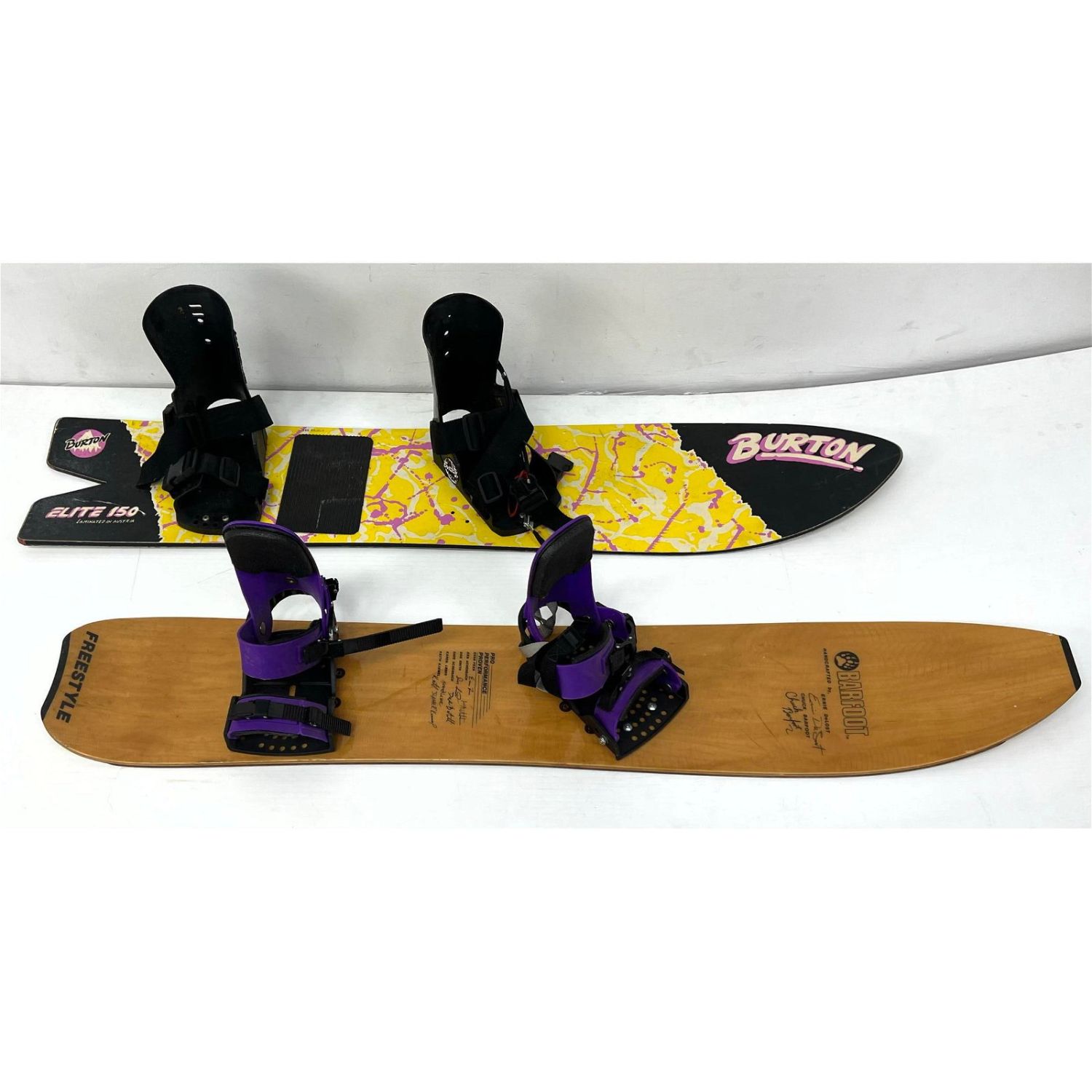 Lot 358 - 2 Vintage Snowboards. Rare 1986 Barefoot Woody with Edge
