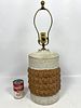 Hal Laskey for Los Artesanos Puerto Rico Stoneware Pottery Lamp. Glazed cylindrical form with Image - 3