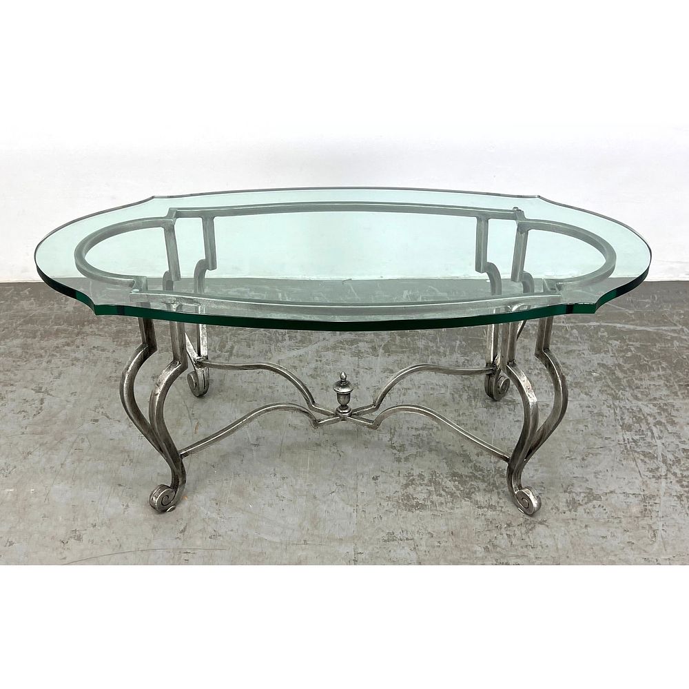 Italian Decorator Glass Top Coffee Table. Hollywood Regency. Italian Decorator Glass Top 