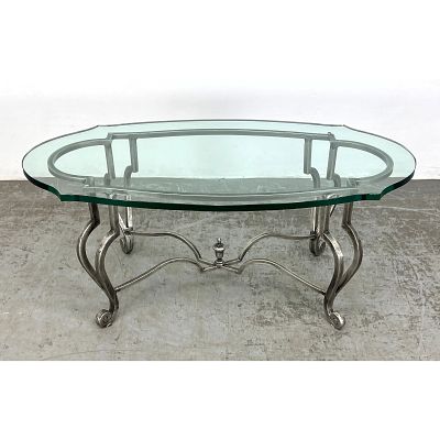 Italian Decorator Glass Top Coffee Table. Hollywood Regency. Italian Decorator Glass Top