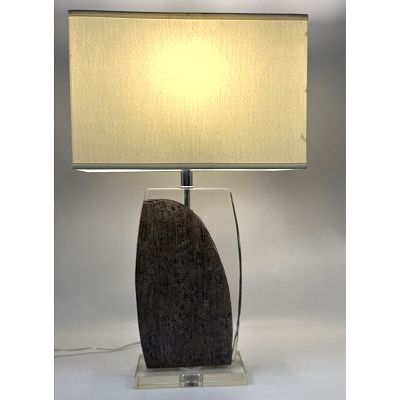 Mixed Media Decorator Modernist Table Lamp. Dimensions: Height: 28 inches, Width: 17 inches