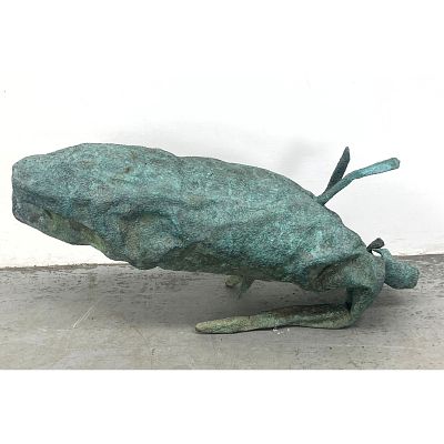 Large Brutalist Abstract Modern Copper sculpture. Stands this way. When We found it was put vertica