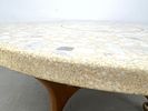 Harvey Probber style Inlaid Marble Terrazzo Coffee Table. 4 Modernist Walnut Legs with "X" Image - 6
