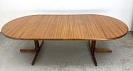 Vintage Danish Modern Gudme Mobelfabrik TeakPedestal Dining Table. 2 Large Leaves. 
. Includes: Image - 5