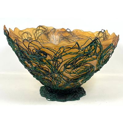Very Large Gaetano Pesce Sculpted Resin Centerpiece Bowl. Stamped Mark Gaetano Pesce Fish 