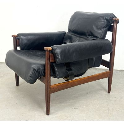 Amiral" Lounge Chair by Eric Merthen for Ire Mobler. Rosewood and leather. Skillingaryd Sweden. 