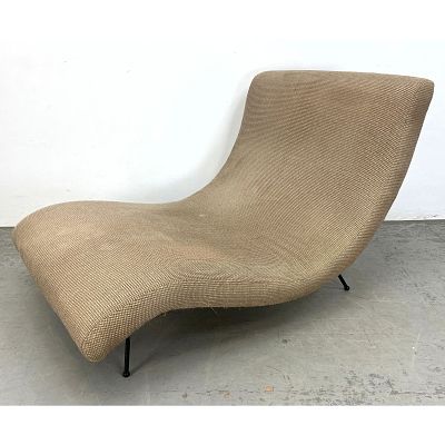 Adrian Pearsall Style Wave Chaise Lounge with Iron Legs. Dimensions: Height: 33 inches, Width: 