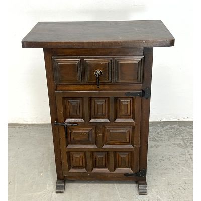 Dutch Brutalist Side Cabinet Server. Dimensions: Height: 33 inches, Width: 25.75 inches, Depth: 