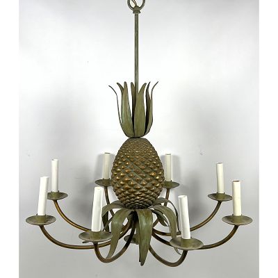 Decorator Pineapple Form Chandelier with 8 Arms. Circa 1960s Dimensions: Height: 29 inches 