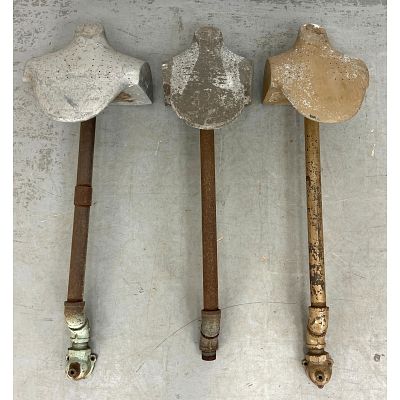 3pc Metal Chest Form Mannequins. Steam for leather forming. Industrial Metal Pipe Bases. 3pc 