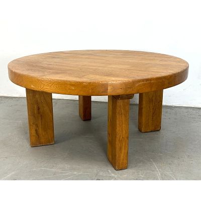 Dutch solid Oak Heavy Coffee Table. Dimensions: Height: 19 inches, Width: 39.5 inches, Depth: 