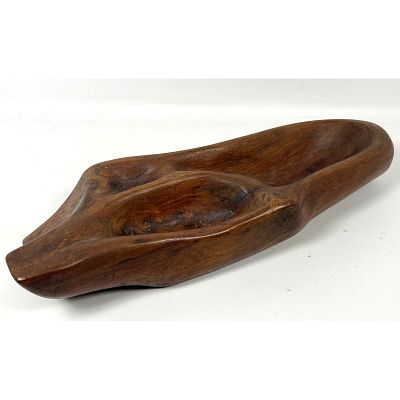Marc Avrin Carved wood Biomorphic Serving Tray. Dimensions: Height: 4 inches, Width: 22 inches 