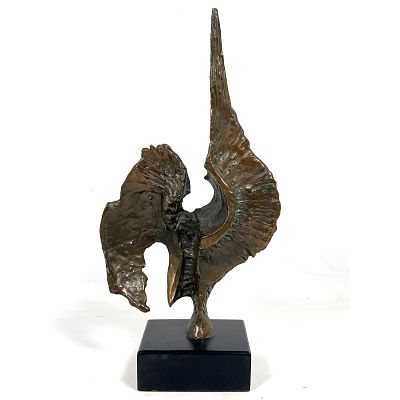 Franco Russo Signed and Numbered Bronze wing Sculpture. 333/500 Dimensions: Height: 13 inches 