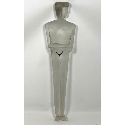 Robin Grebe Cast Art Glass Figure Sculpture. Unsigned. Dimensions: Height: 20.5 inches, Width: 