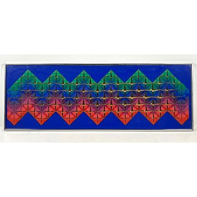 ANNE YOUKELES 3D Folded Paper Modern Art. Tinted Paper Cut and Folded to create "Rosettes". 