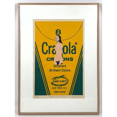 James Harvard Crayola Crayon with Cranach, lithograph Print, Mixed media. Signed and Numbered 