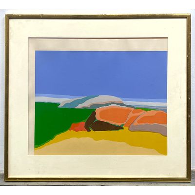 Elizabeth Osborne, Saba Bank silkscreen print on paper, 1973. Signed and Numbered. 59/200. 