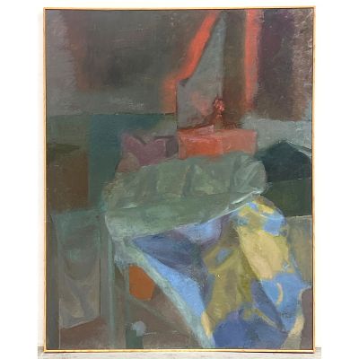 Mark Green Abstract Modern Painting on Canvas. Dimensions: Height: 48.25 inches, Width: 36.75 