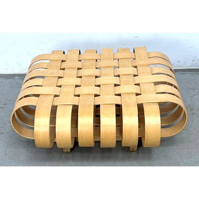 Frank Gehry for Knoll Power Play Ottoman Stool (tilting) or Small Coffee table. Laminated maple 
