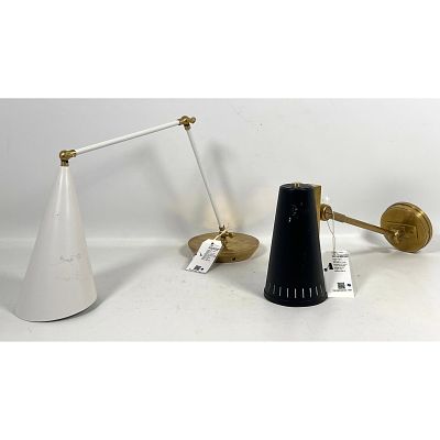 2pcs Visual Comfort Adjustable Wall sconces. Aerin "Clemente" double-arm library sconce 