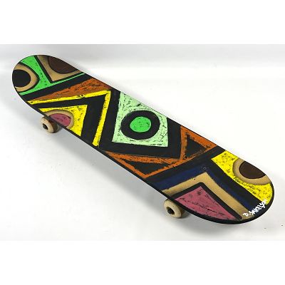 Dennis Sakelson Hand Painted Vintage Skateboard. Krown. Dimensions: Height: 3 inches, Width: 