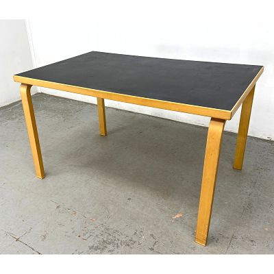 Alvar Aalto Laminate Cafe Dining Table Desk. Unmarked. Dimensions: Height: 28 inches, Width: 48 