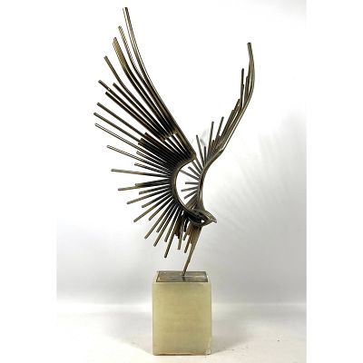C. Jere Mid Century Modern Bird in Flight Table sculpture. not signed. Dimensions: Height: 28 