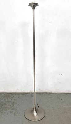 LAUREL Stainless Mushroom Floor Lamp. Metal Frame Only. Missing Glass Shade. Paper Label. 