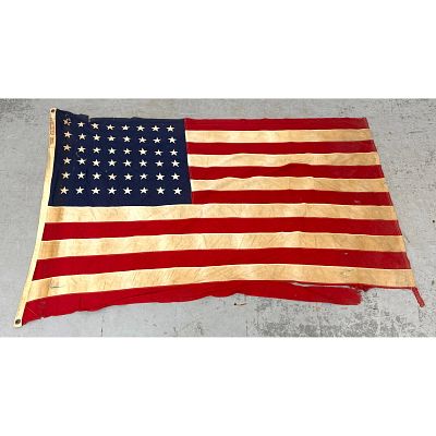 Vintage 48 star Flag. Dimensions: Height: 48.5 inches, Width: 68 inches. --- US Packing and 