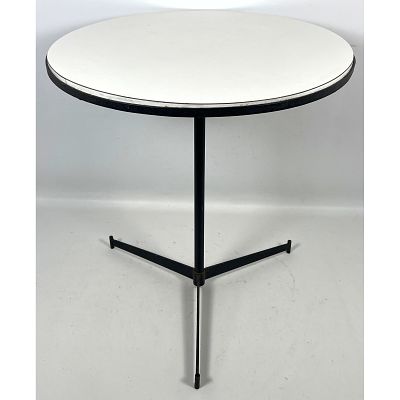 Paul McCobb Cigarette Side Drink Table. Laminate top with iron base. Dimensions: Height: 22.25 